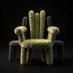 three in the shape of a chair, hyperrealistic, concept art, octane render, unreal engine 5, trending on artstation, high quality, highly detailed, 8 k hdr, no lighting, path traced, black background, bloom, high coherence, symmetrical, high contrast, digital art, serene landscape, cinematic