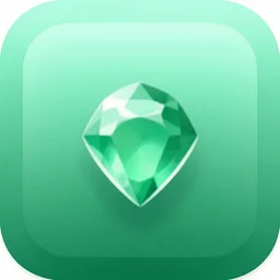 ios app icon of a single small gem, modern, grainy, neumorphism, windows 1 1