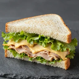 alien sandwich, yellow meat and lettuce