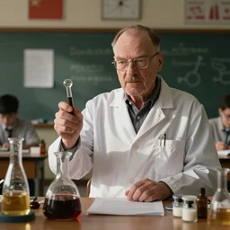 walter white teaching chemistry in a school