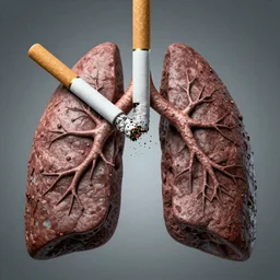 a cigarette fighting two lungs,cinematic,realistic,hyperdetailed,ultradetail