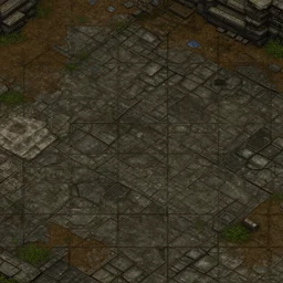 dilapidated dungeon stone floor tiles texture, video game asset
