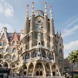 architectural render by Antoni Gaudí, cinematic, 4K