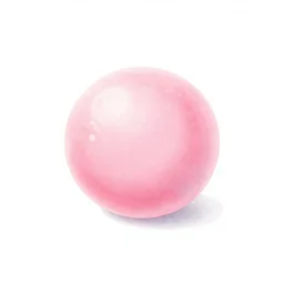 minimalist watercolor art bubble gum balls on blank all white background, illustration, vector art
