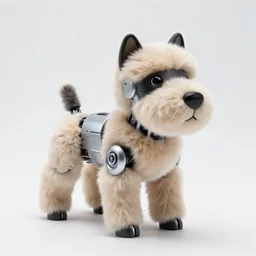 mech robot dog model, studio lighting, product photo, fluffy, fur