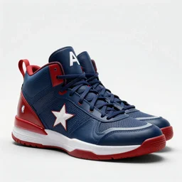 basketball sneakers concept of captain america, illuistration, octane render, smooth, sharp focus