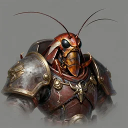cockroach character, bodyguard, in the style of warhammer fantasy : : head and torso drawing