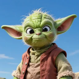 Yoda portrait as an anime character from Dragon Ball Z. Beautiful. 4K.