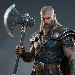 photo of a futuristic viking with a rocket axe, highly detailed, 8 k, hdr, close up, smooth, sharp focus, high resolution, award - winning photo, artgerm