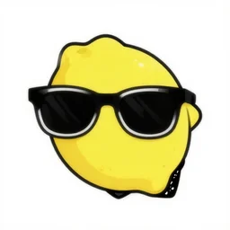 line art of a lemon wearing sunglasses and a black bandana