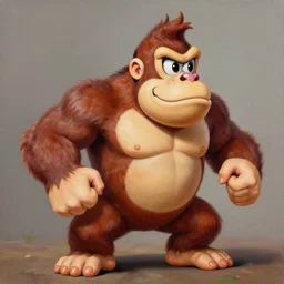 “illustration of a Donkey Kong, realistic painting, classical painting, high definition, digital art, matte painting, very detailed, realistic”