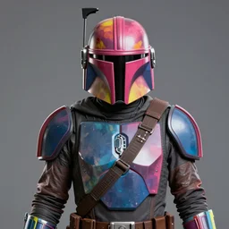 awardwinning portrait photo of mandalorian 3 d render, crisp, 8 k, fluorescent colors, insanely integrate, nikon photography