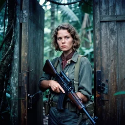film still, natalia leonidovna krachkovskaya, jungle, vietnam door gunner, apocalypse now, associated press,, 2 6 mm, kodak ektachrome, blue tint expired film