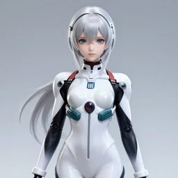 anime cyborg girl silver hair cool space suit, anime, ghost in the shell, photo, highly detailed