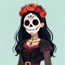 Illustration of a day of the dead girl, art by Julie Bell