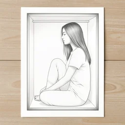 A beautiful print. Her cell is as bare as mine. She is sitting in the middle, hugging her knees, wrapped in a toga-like garment.  by Austin Osman Spare natural