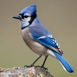 An award winning, photorealistic blue jay bird photo.