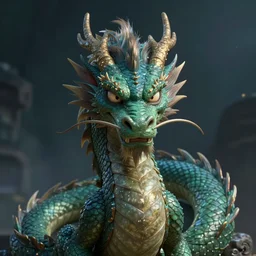 Portrait of the Dragon Ouroboros in the style of Dreamworks, angry look, highly detailed, digital painting, Trending on artstation , HD quality, dramatic light, octane