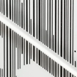 razor thin barcode stripes, ryoji ikeda and m. c escher