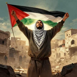 dramatic illustration of freedom for palestina