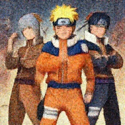 digital painting of naruto characters in world war 1