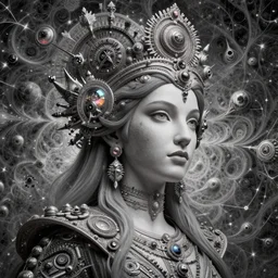 the empress, fantasy character portrait made of fractals, ultra realistic, wide angle, intricate details, the fifth element artifacts, highly detailed by peter mohrbacher, hajime sorayama, wayne barlowe, boris vallejo, aaron horkey, gaston bussiere, craig mullins