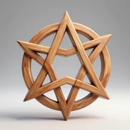 A 3D render of a wooden pentagram, trending on artstation, 8k