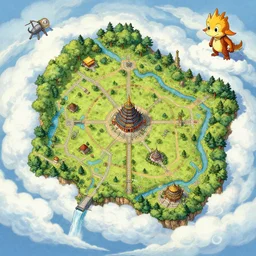 top - down handpainted rpg map of a temple in the clouds, by greg rutkowski and james gurney, trending on artstation