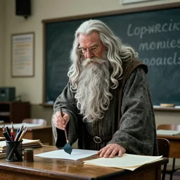 Gandalf working as a school janitor circa 1985