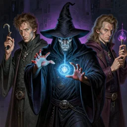 highly detailed matte painting portrait of a dark wizard casting a spell by alex grey, patrick woodroffe, mark ryden created by gustave dore and greg rutkowski, high detailed, smooth draw, synthwave neon retro, intricate, realistic proportions, dramatic lighting, trending on artstation