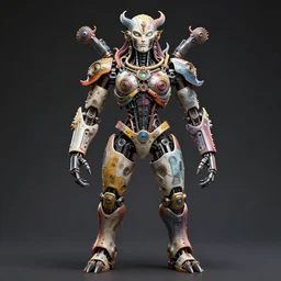 a fullbody uncut overdetailed hypermaximalist fullbody portrait shot of biomechanical shiva robot, by subjekt zero, feat igor goryunov. inspired by intricate detail inspired by brian allan flyland design, beastwreck and jimbo phillips. complementary colors. polished. visionary fineart. lowbrow influence heavily stylized by subjekt zero.