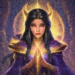 masterpiece head-on symmetrical centered painted portrait, Maya Ali as a sorcerer, black hair, glorious, magic wizard robes, fantasy, RPG character Blizzard Hearthstone concept art, pixar, maya engine on stylized background, global illumination lighting, trending on artstation, by lois van baarle, ilya kuvshinov, rossdraws