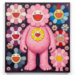 pink scream by takashi murakami and h.r. giger, full body, oil on canvas, intricately detailed artwork, full 8k high quality resolution, recently just found unknown masterpiece