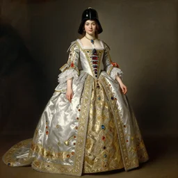 a beautiful full body portrait of a young and beautiful darth vader in a lavish court dress, art by franz xaver winterhalter, highly detailed, elegant, jewlery, romanticism, rococo, neoclassicism, 1 8 5 0 s style painting, oil on canvas, vivid