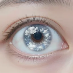 clouds in whites of eyes very detailed