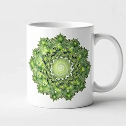 photo of a mug with a mandelbrot set pattern