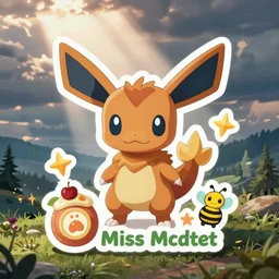 cute miss mascot roigada roigada slowking food sticker art, cronobreaker, beeple game icon