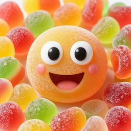 candy, gummies, sweet, colorful, character, funny face