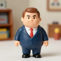 product photograph of a vintage action figure of viktor orban in suit by hasbro, fat, mad, collectible, toy figure, kawaii, toys, out of focus room background