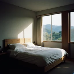 A bedroom designed by Mariko Mori, 35mm film, long shot