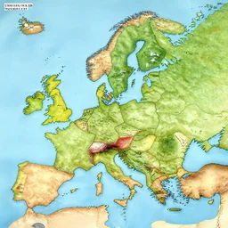 europe map by thomas cole