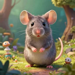 a cute mouse, fine details, vibrant setting, realistic shading, art style by ilya kuvshinov, katsuhiro, artgerm, jeremy lipkin, michael garmash, nixeu, unreal engine 5, radiant light, ultra detailed, intricate environment