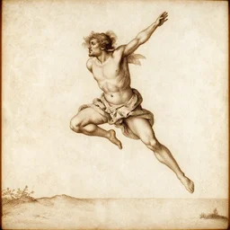 man jumping by Leonardo da Vinci