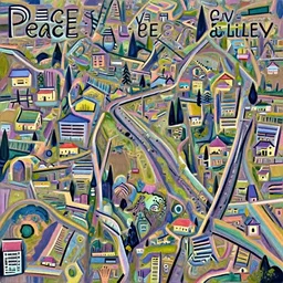 Peace valley landscape wonderland pastel vibrant colorful beauty Digital painting artstation by Krzysztof Maziarz