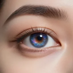 closeup photo of womans' eyes with the universe visible inside