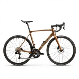 bronze road bicycle, photorealistic, isolated on a pure white background, centered, entire object in frame, sharp focus, soft studio lighting