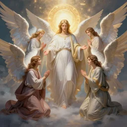 all the angels gather around the glory of god