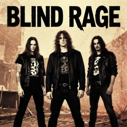 1 9 8 0 s rock album cover for a band called blind rage
