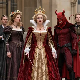 the queen mixed with the devil and england is in a revolution