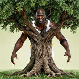 shaquille o'neal with limbs that are trees